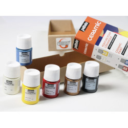 Set of PEBEO Ceramic glass paints - 6x20ml - szal art -sklep plastyczn