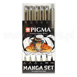 Sakura pigma manga zestaw 6 pisaków - sklep plastyczny - szał dla plas