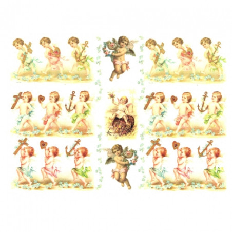 Papier ryżowy do decoupage aniołki A4 ITD R077 - Sklep plastyczny - sz