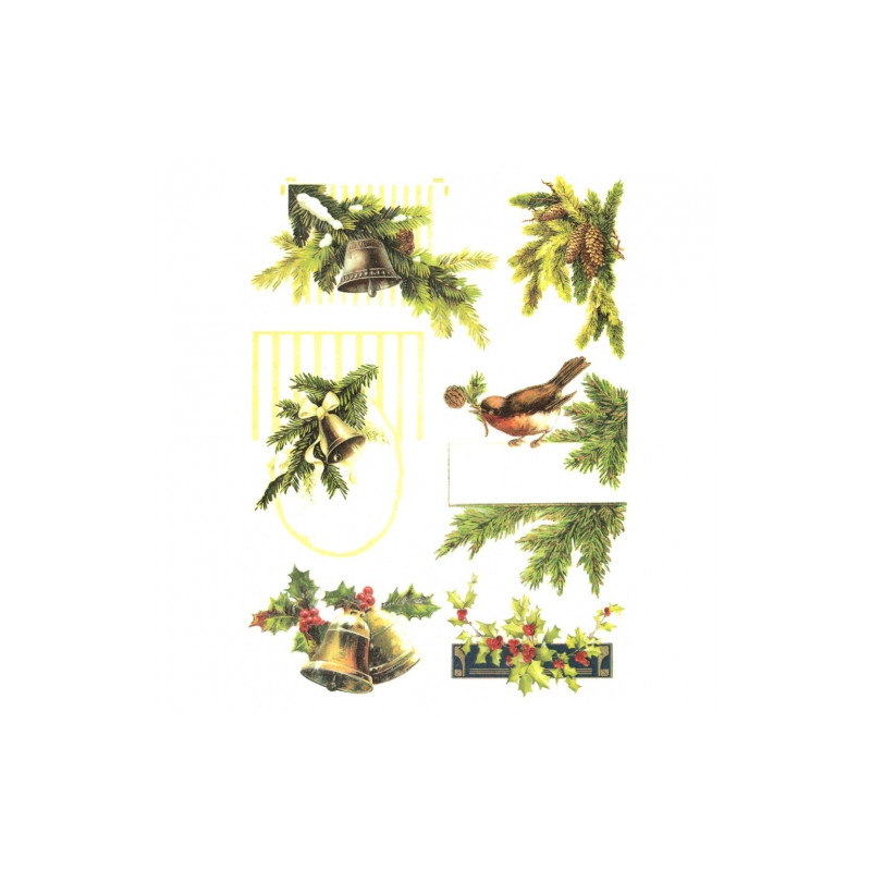 Rice decoupage paper bluebell branches A4 ITD R447