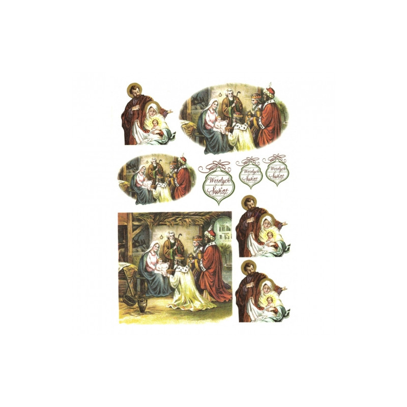 Rice decoupage paper christmas stable A4 ITD R271