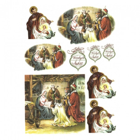 Rice decoupage paper christmas stable A4 ITD R271