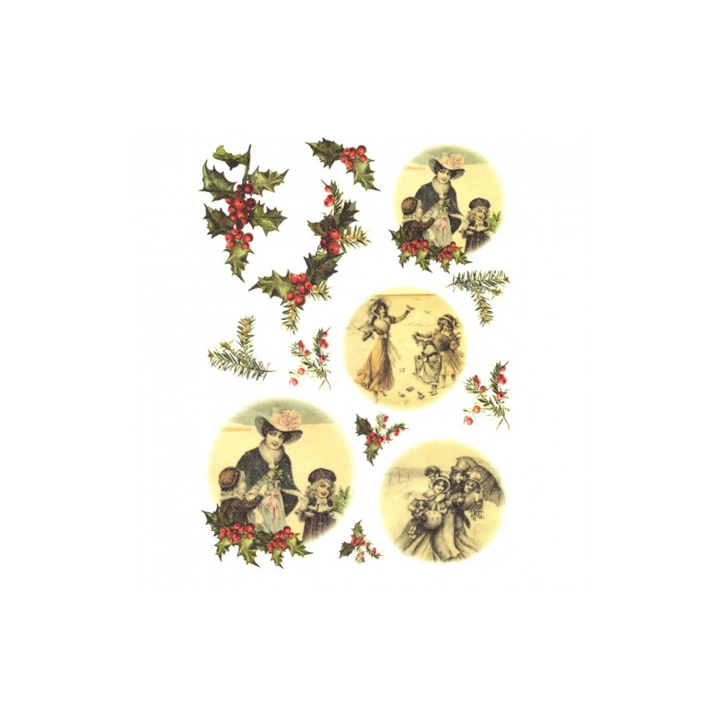 Rice decoupage paper winter snow A4 ITD R177