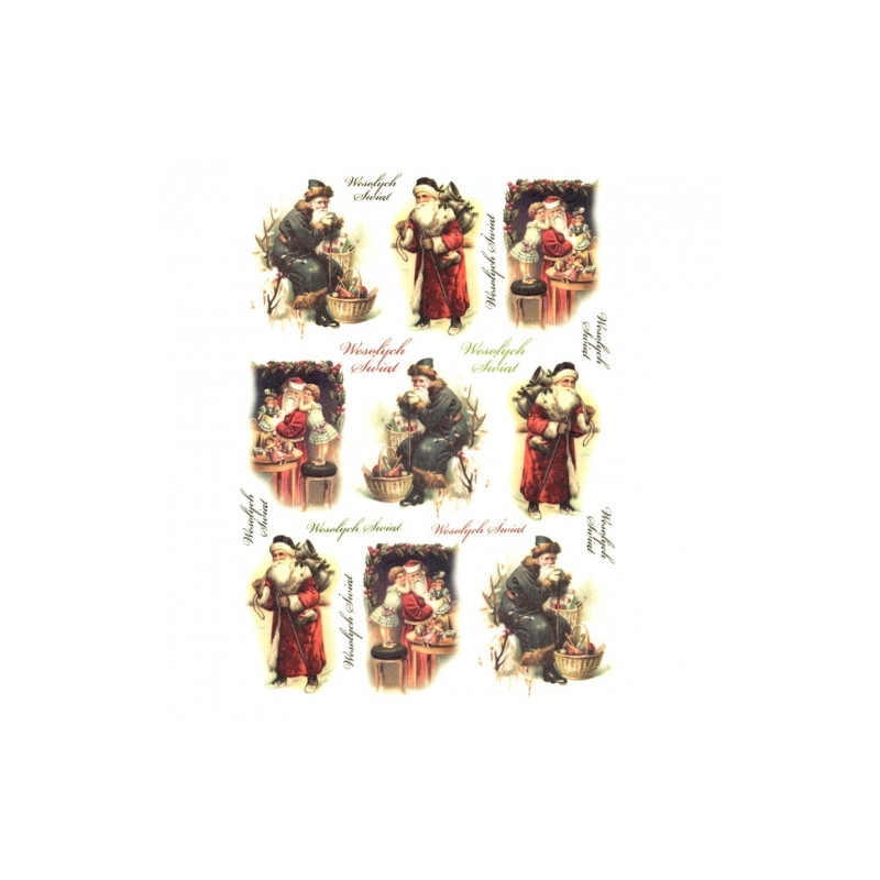 Rice decoupage paper santa grandpa frost A4 ITD R206