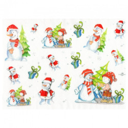 Rice decoupage paper Christmas tree snowman A4 ITD R240