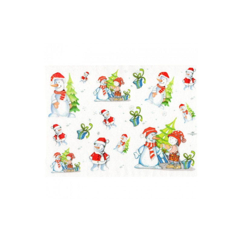 Rice decoupage paper Christmas tree snowman A4 ITD R240