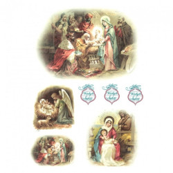 Rice decoupage paper christmas stable A4 ITD R270