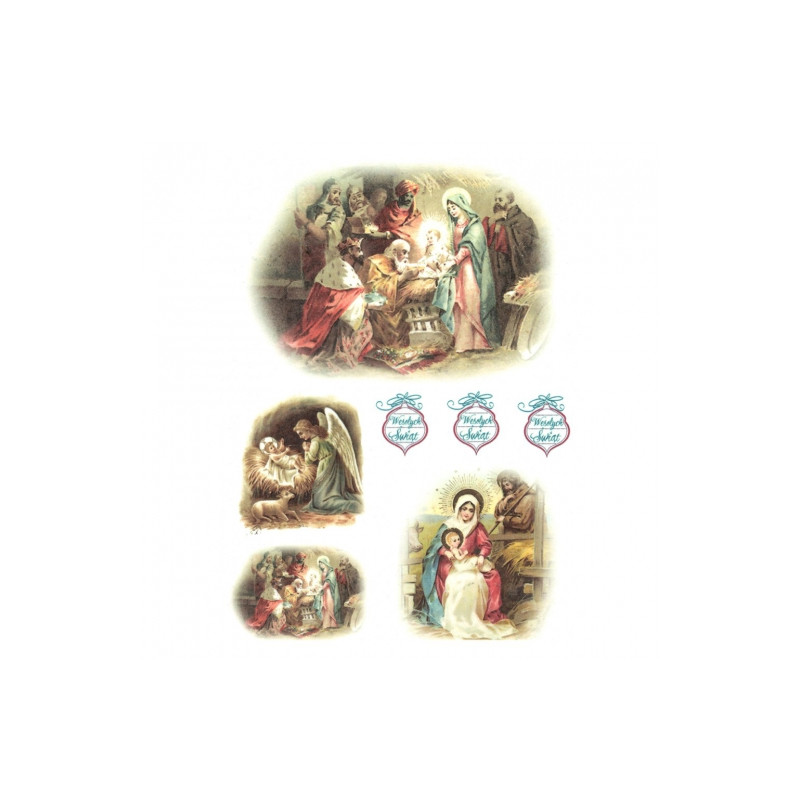 Papier ryżowy do decoupage boże narodzenie stajenka A4 ITD R270 - Skle
