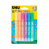 UHU glitter glue shiny 6x10ml -klej brokatowy z efektem lśniena - skle