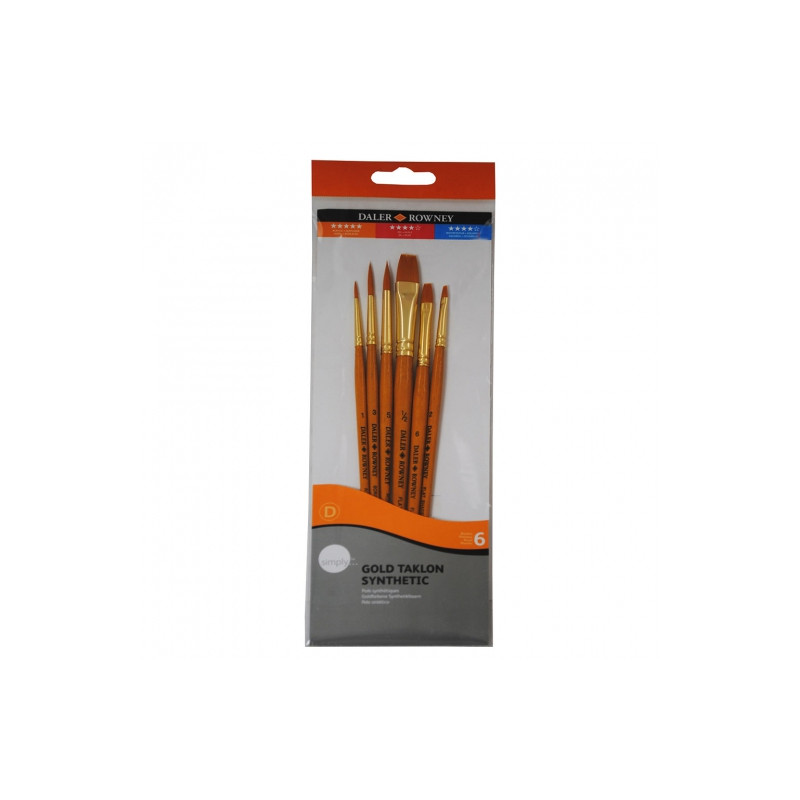 Daler Rowney set of 6 nylon brushes