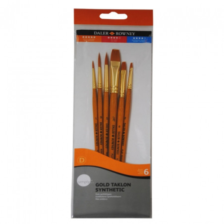 Daler Rowney zestaw 6 pędzli nylonowych - sklep plastyczny - szał dla