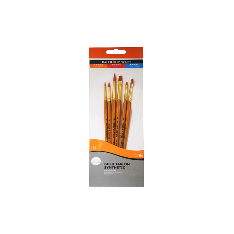 Daler Rowney set of 6 nylon brushes