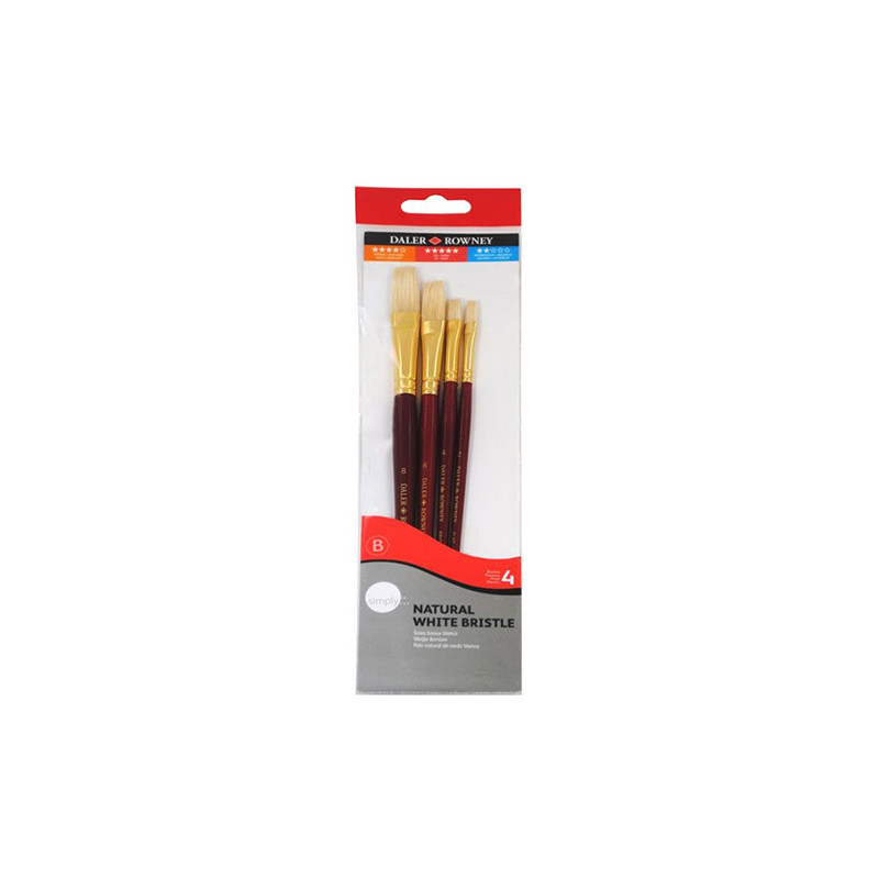 Daler Rowney set of 4 bristle brushes