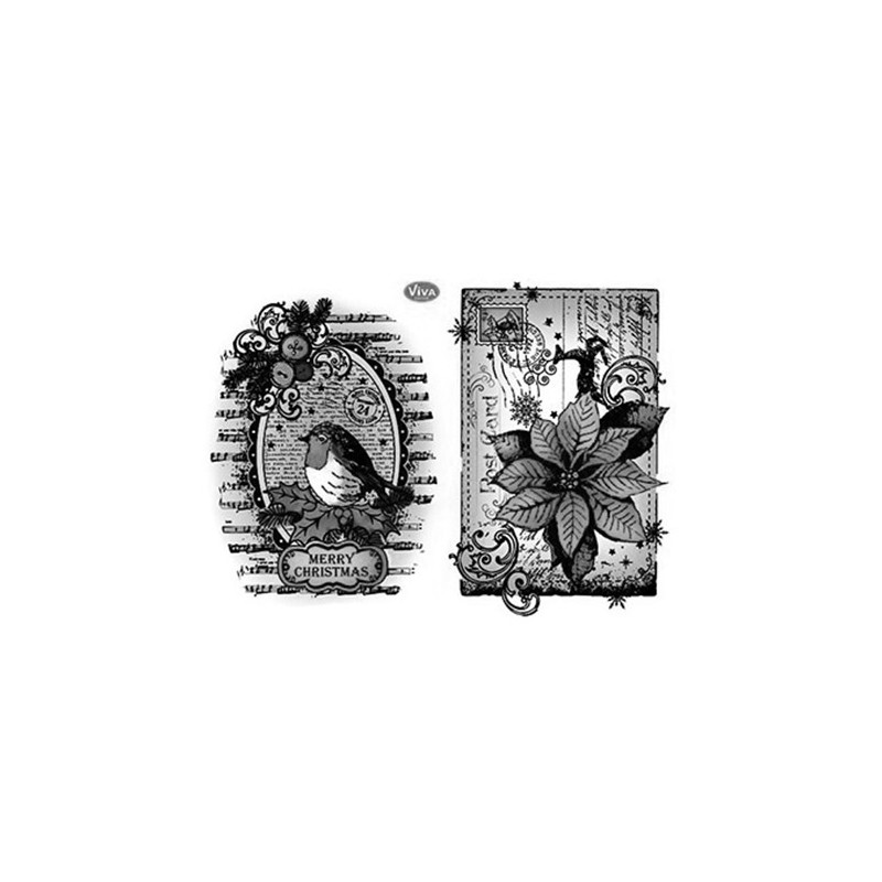 Viva Decor A5 Clear Silicone Stamps Set - 3D Christmas - szal art - sk