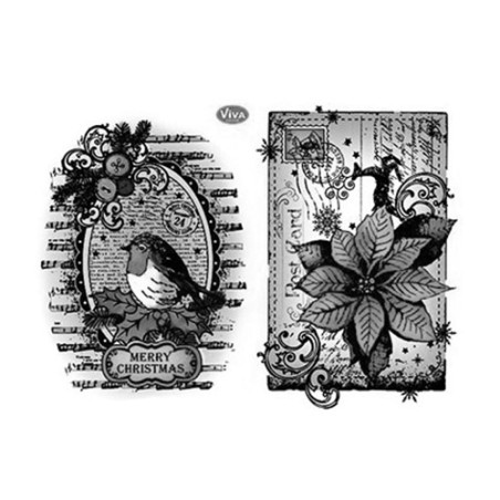 Viva Decor A5 Clear Silicone Stamps Set - 3D Christmas - szal art - sk