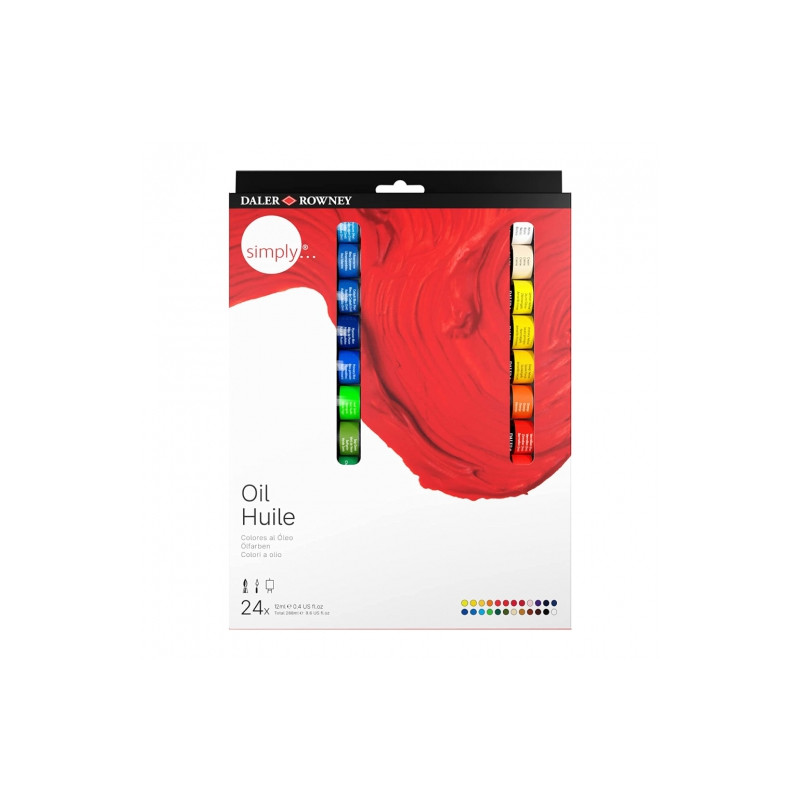 Daler Rowney simply zestaw farb olejnych 24x12ml - sklep plastyczny -