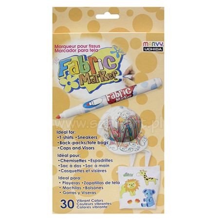 Marvy fabric marker vibrant colors zestaw 30 markerów do tkanin - skle
