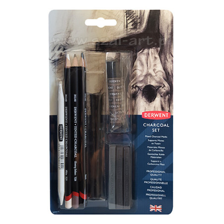 Derwent charcoal set of 10 different coals