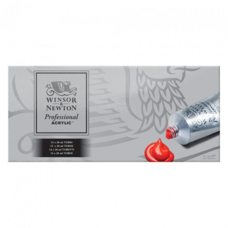 Winsor&Newton professional zestaw farb akrylowych 12x20ml - sklep plas
