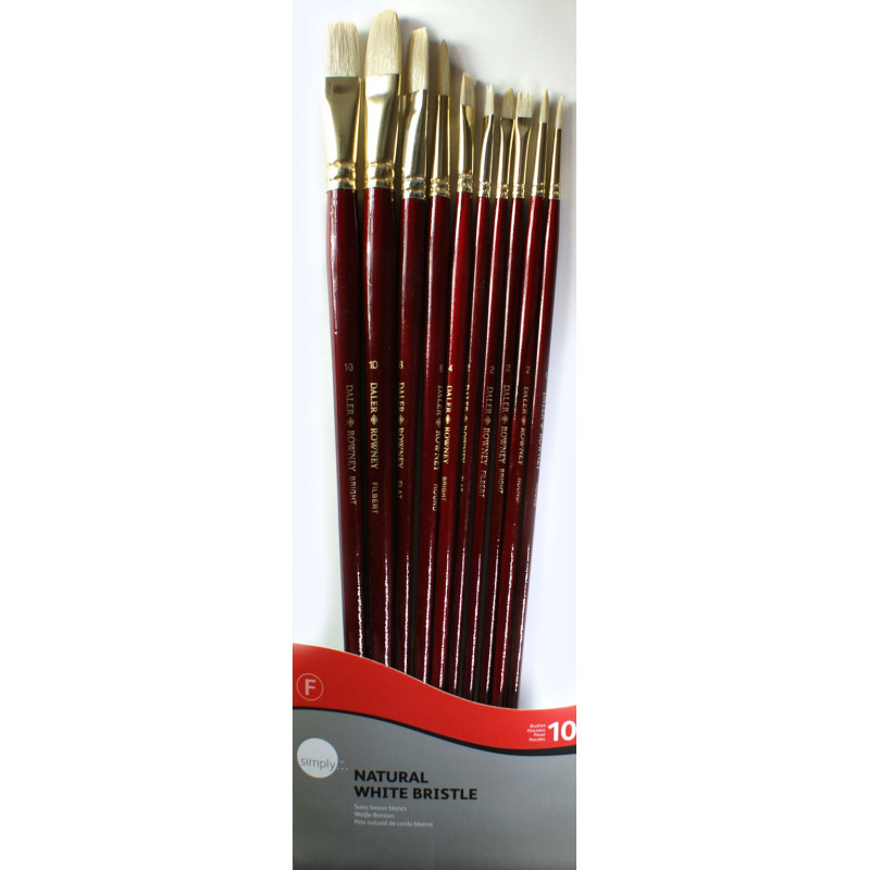 Daler Rowney set of 10 bristle brushes Simply