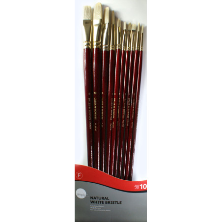 Daler Rowney set of 10 bristle brushes Simply