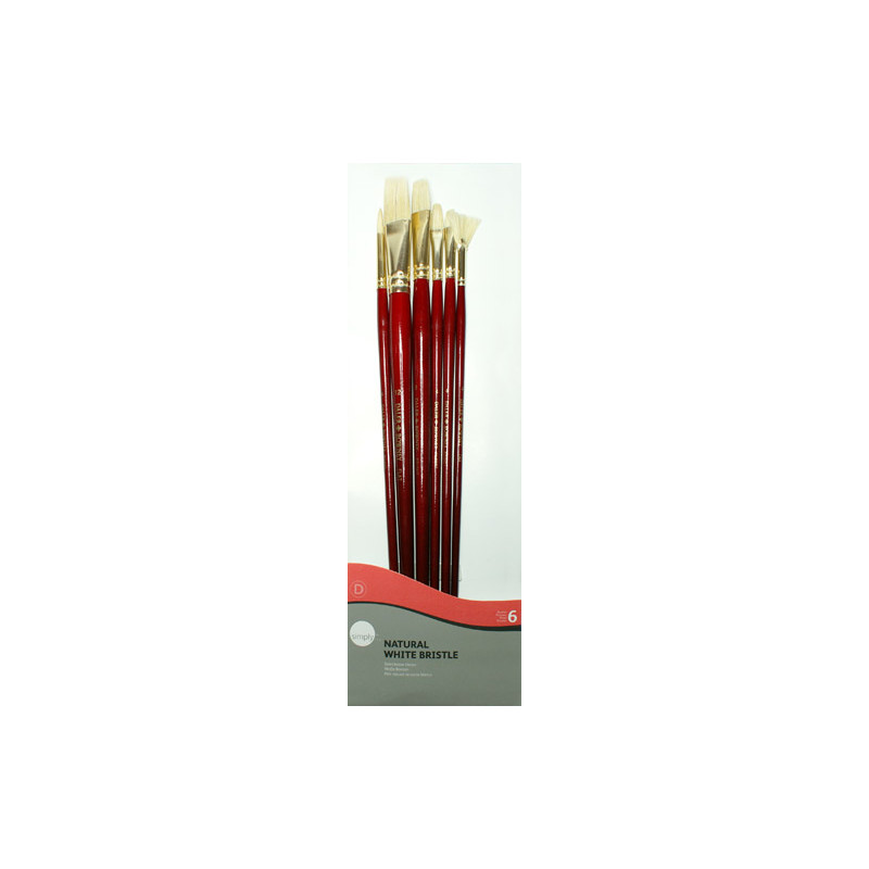 Set of 6 bristle brushes Simply Daler Rowney - art store S