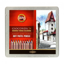 Koh-i-noor gioconda a set of 24 dry wood pastels metal pack