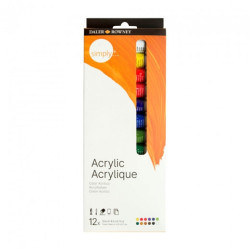 Daler Rowney simply zestaw farb akrylowych 12 x 12 ml - sklep plastycz