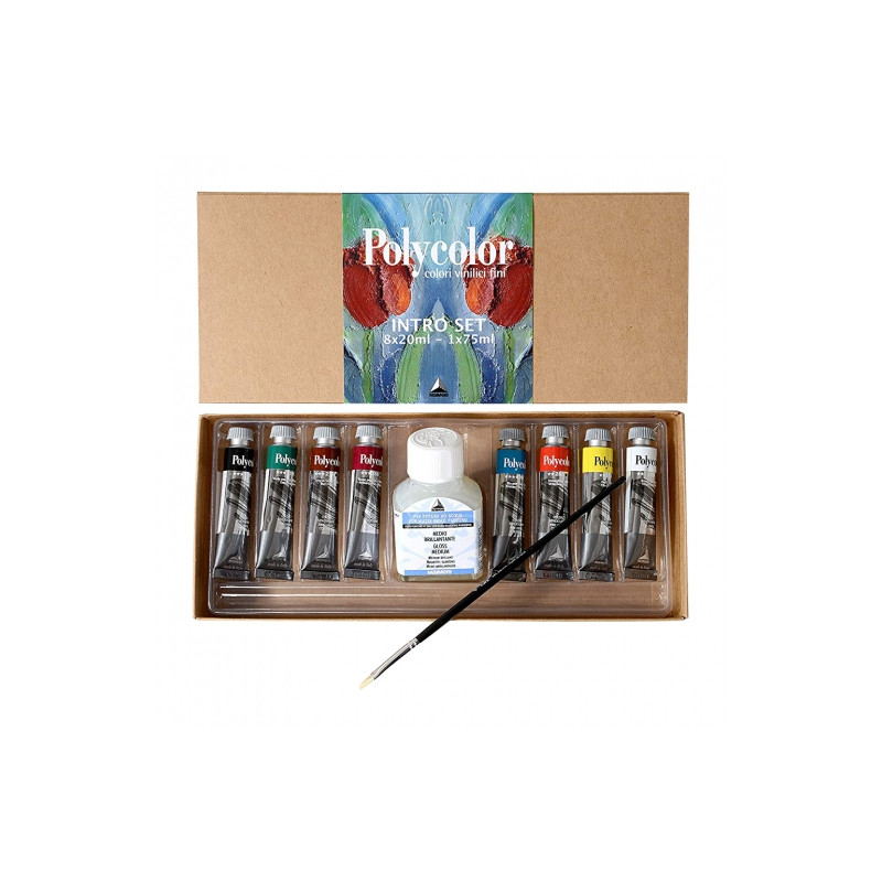 Maimeri polycolor acrylic paints set 8x20ml + 1x75ml