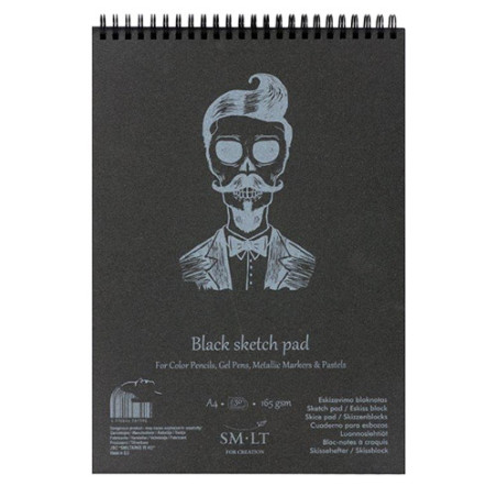 SM-LT black sketch pad A4 30ark 165g spiral