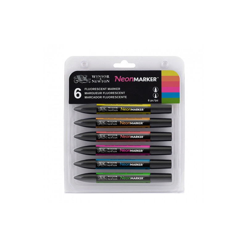 Winsor&Newton promarker neon set 6 colors - szal art - sklep plastyczn