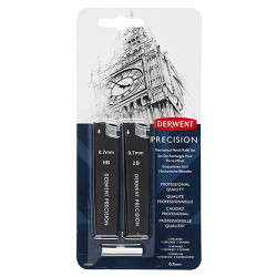 Derwent precision graphite 0.7mm HB, 2B + eraser- szal art - sklep pla