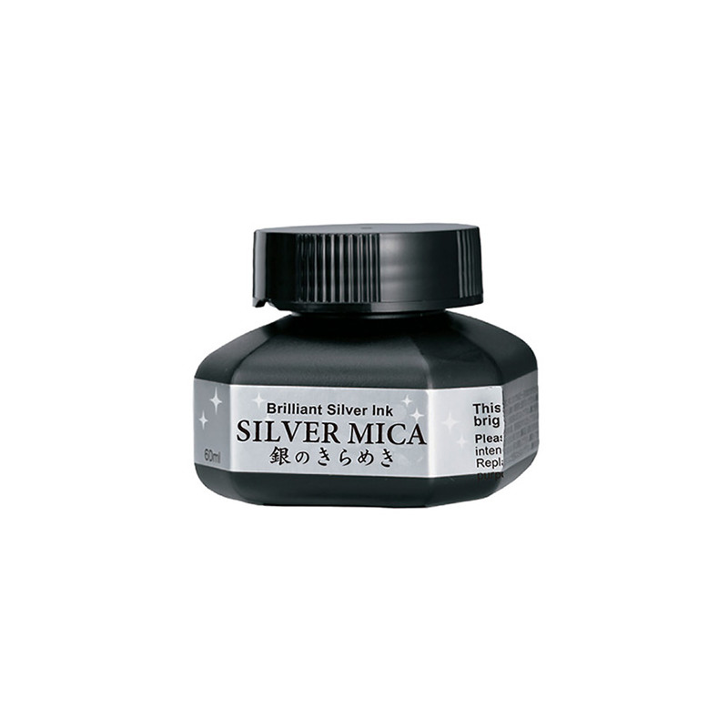 Kuretake mica silver 60ml silver ink for calligraphy - szal art - skle
