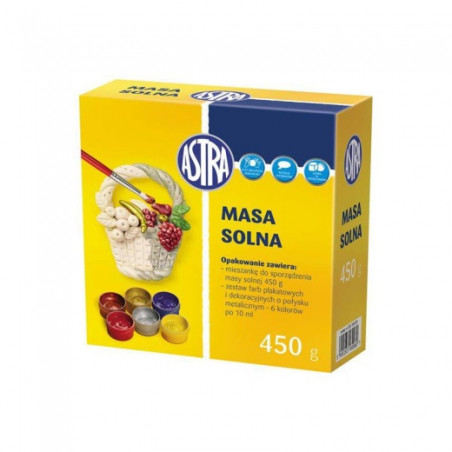 Astra masa solna 450g + zestaw farb 6 kolorów - sklep plastyczny - sza