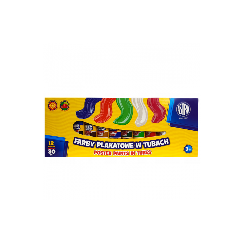 Astra zestaw farb plakatowych 12x30ml - sklep plastyczny - szał dla pl