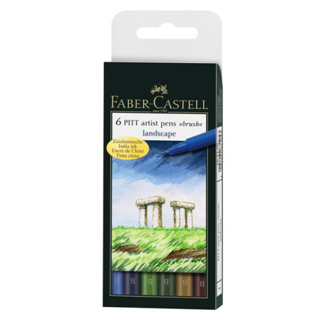 Faber-Castell pitt landscape zestaw 6 pisaków  - sklep plastyczny - sz
