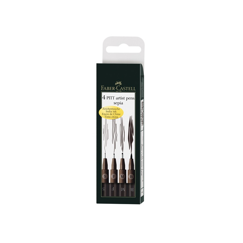 Faber-Castell pitt sepia set of 4 markers - szal art - sklep plastyczn
