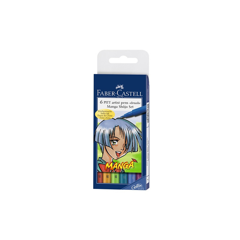 Faber-Castell pitt manga shojo zestaw 6 pisaków - sklep plastyczny - s
