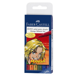 Faber-Castell pitt manga shonen zestaw 6 pisaków - sklep plastyczny -