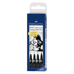 Set of 4 PITT Manga Black Set artistic pens - szal art - sklep plastyc