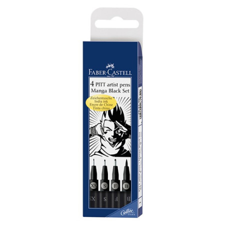 Set of 4 PITT Manga Black Set artistic pens - szal art - sklep plastyc