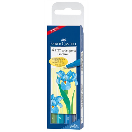 Faber-Castell pitt fineliner cold zestaw 4 cienkopisów - sklep plastyc