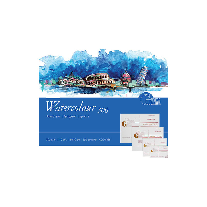 Blok Gamma watercolour 10 arkuszy 300g