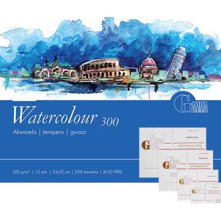 Blok Gamma watercolour 10 arkuszy 300g - sklep plastyczny - szał dla p
