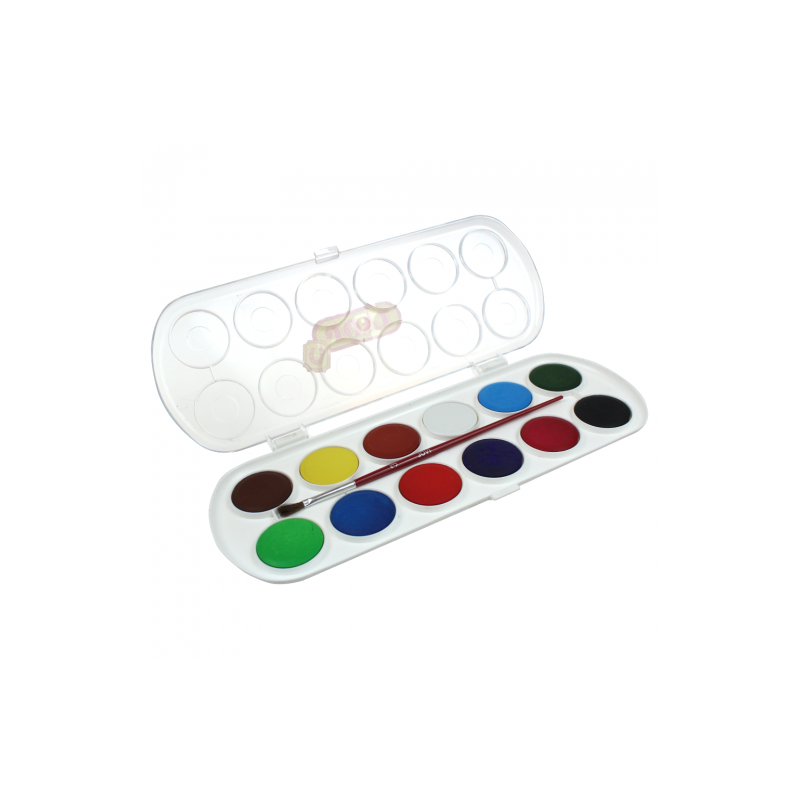 Watercolors 12 saturated colors Jovi + brush