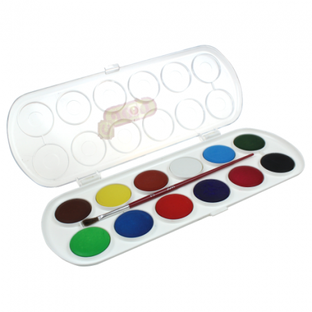 Watercolors 12 saturated colors Jovi + brush