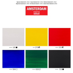 Talens amsterdam zestaw farb akrylowych 6x20ml - sklep plastyczny Szał