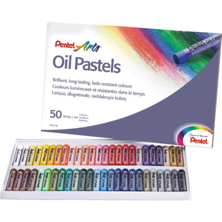 Pentel zestaw pasteli olejnych 50 kolorów - sklep plastyczny - szał dl