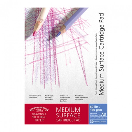 Blok Winsor&Newton medium surface cardridge pad 130g 30ark