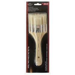 Royal zestaw 3 płaskich pędzli ze szczeciny RART-110